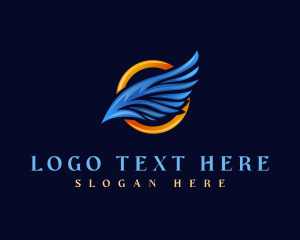 Heaven - Halo Wing Angel logo design