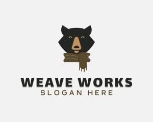 Bear Scarf Fashion logo design