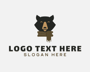 Weaving - Bear Scarf Fashion logo design