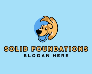 Frisbee Dog Puppy Logo