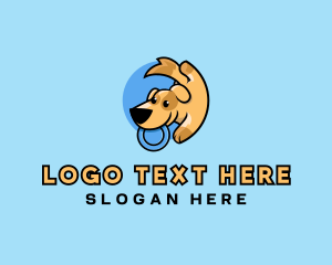 Fetch - Frisbee Dog Puppy logo design
