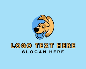 Frisbee Dog Puppy Logo