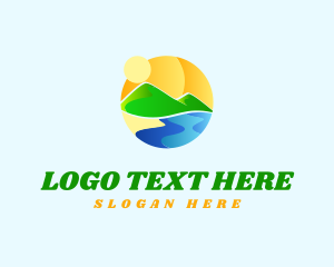 Mountain - Circle Tourism Landscape logo design