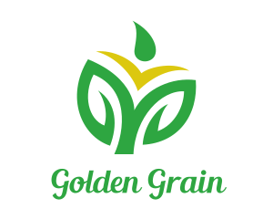 Grain - Rice Grain Leaf Outline logo design