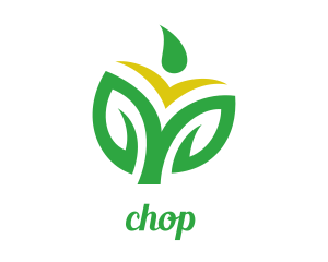 Green - Rice Grain Leaf Outline logo design