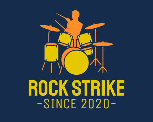 Drummer Boy Silhouette logo design