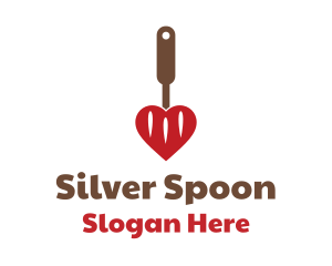 Heart Spatula Diner  logo design