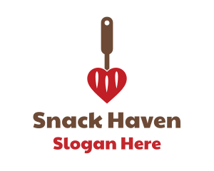 Heart Spatula Diner  logo design