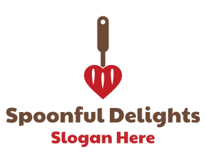 Heart Spatula Diner  logo design