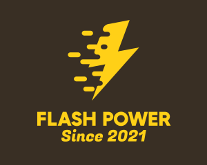 Yellow Fast Lightning logo design