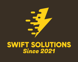 Quick - Yellow Fast Lightning logo design