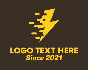 Light - Yellow Fast Lightning logo design