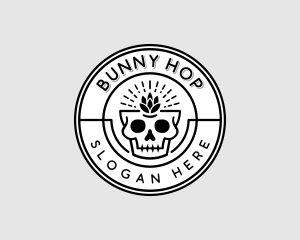 Hipster Hops Skull logo design