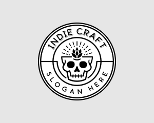 Indie - Hipster Hops Skull logo design