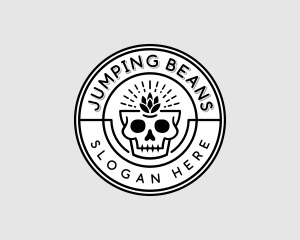 Hipster Hops Skull logo design