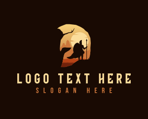 Mountain - Spartan Warrior Helmet logo design