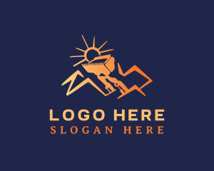 Heavy Equipment - Orange Backhoe Loader logo design