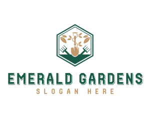 Shovel Rake Landscaping logo design