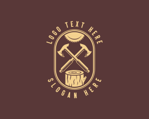 Craft - Axe Lumberjack Woodwork logo design