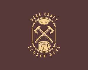 Axe Lumberjack Woodwork logo design