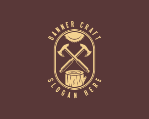 Axe Lumberjack Woodwork logo design