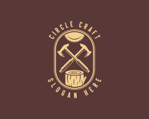 Axe Lumberjack Woodwork logo design