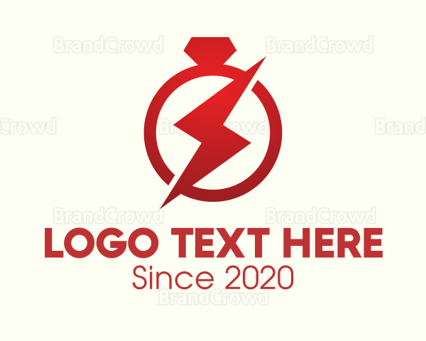 Red Jewelry Ring Bolt Logo