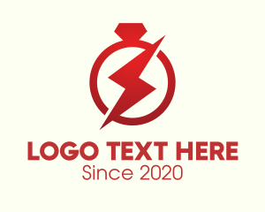 Lightning - Red Jewelry Ring Bolt logo design