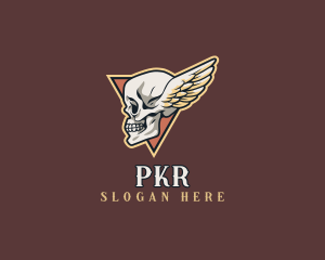 Punk Skull Wings logo design