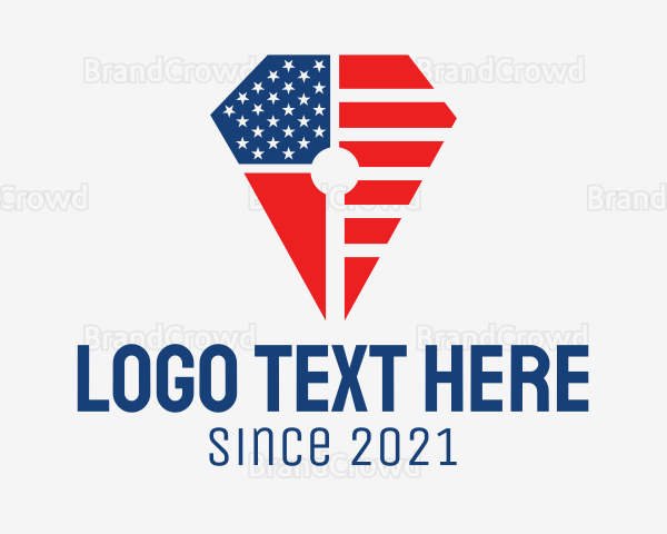 American Flag Pencil Logo