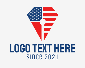 Poet - American Flag Pencil logo design