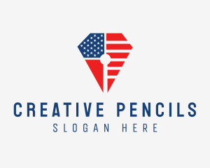 American Flag Pen logo design