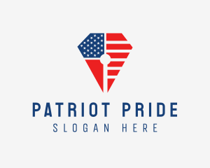 American Flag Pen logo design