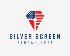 Election - American Flag Pen logo design