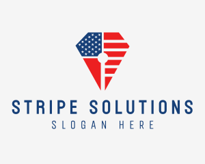 American Flag Pen logo design