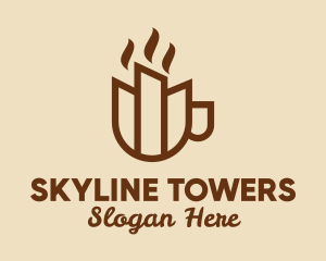 Towers - Coffee Cup Buildings logo design