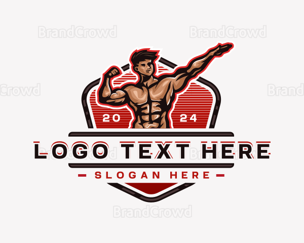 Bodybuilder Fitness Workout Logo