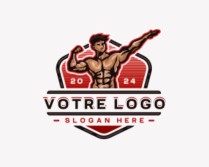 Bodybuilder Fitness Workout Logo