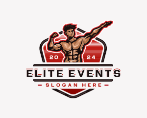 Powerlifting - Bodybuilder Fitness Workout logo design