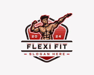 Bodybuilder Fitness Workout logo design