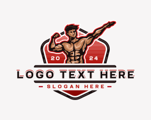 Powerlifting - Bodybuilder Fitness Workout logo design