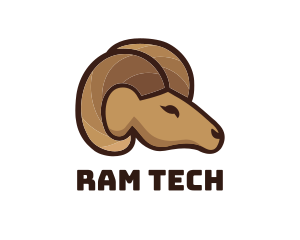 Ram - Brown Ram Head logo design