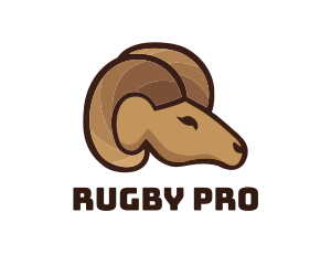 Rugby - Brown Ram Head logo design
