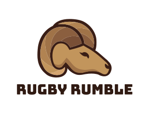 Rugby - Brown Ram Head logo design