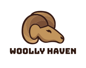 Brown Ram Head logo design