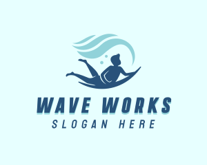 Ocean Surfing Wave logo design