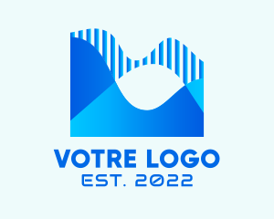 Blue - Digital Spliced Wave logo design