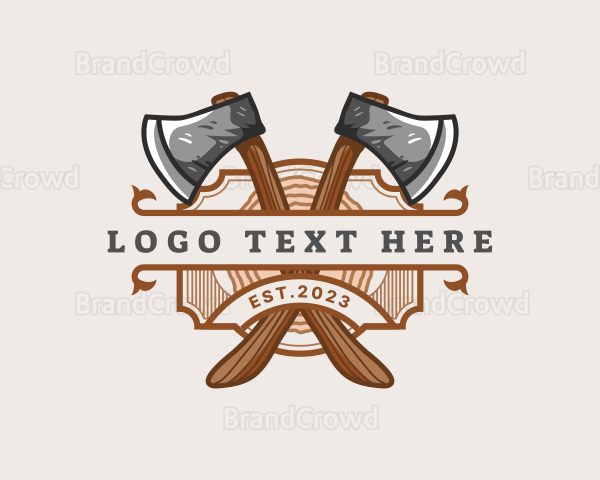 Lumberjack Woodcutter Axe Logo
