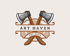 Lumberjack Woodcutter Axe  logo design