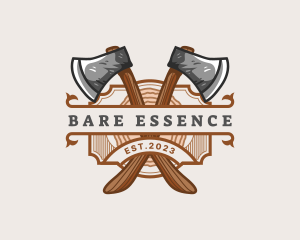 Lumberjack Woodcutter Axe  logo design